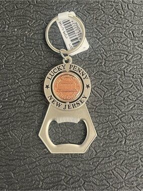 Lucky Penny New Jersey Silver and Copper Bottle Opener Keychain